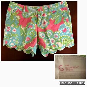 Lilly Pulitzer Women's Floral High Waist Shorts - Pink, Green, Blue Size 6 $45